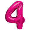 Northstar 34 inch NUMBER 4 - NORTHSTAR - MAGENTA Foil Balloon 00138-138-N-P