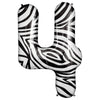 Northstar 34 inch NUMBER 4 - NORTHSTAR - ZEBRA Foil Balloon 00870-01-N-P