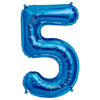 Northstar 34 inch NUMBER 5 - NORTHSTAR - BLUE Foil Balloon 00129-129-N-P