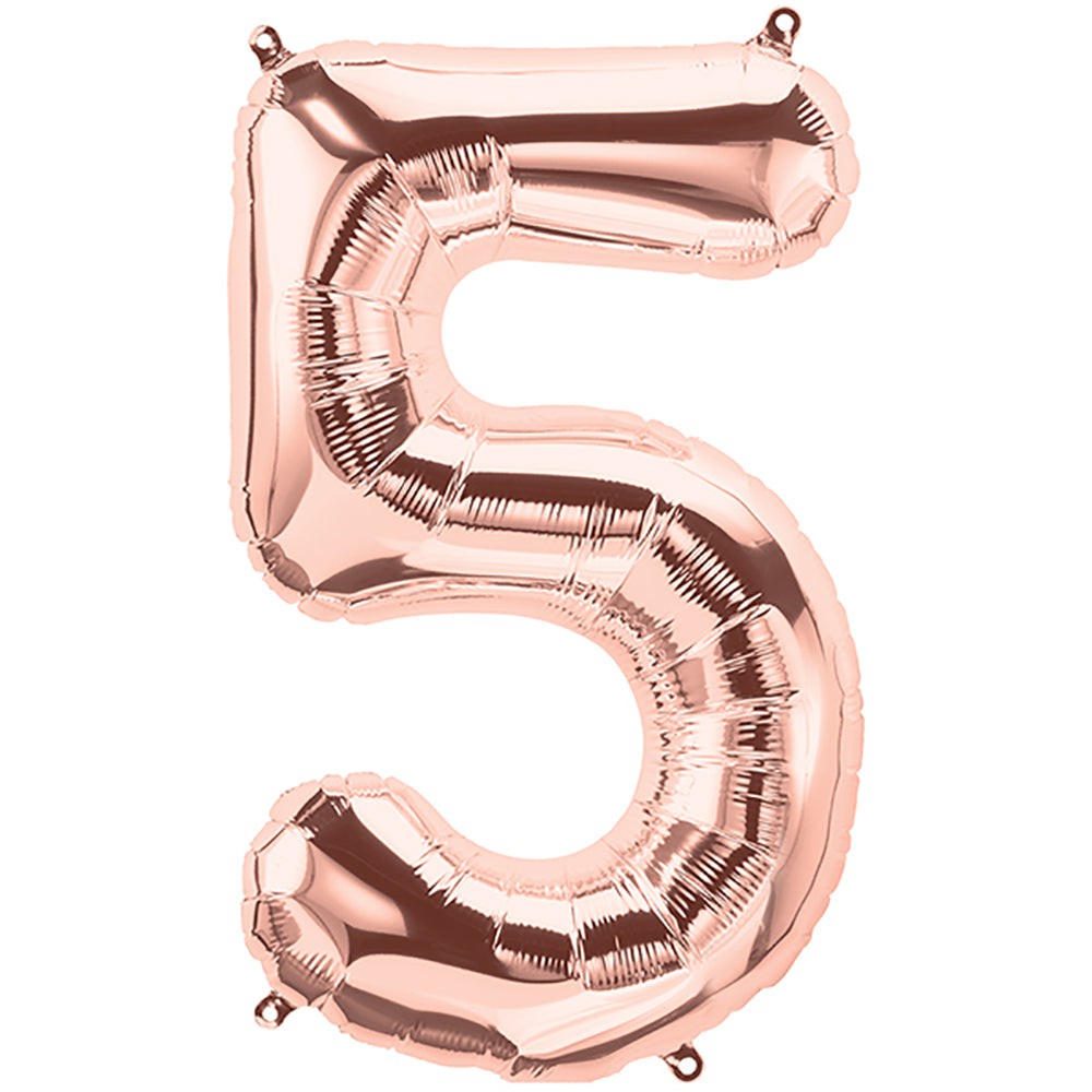 Northstar 34 inch NUMBER 5 - NORTHSTAR - ROSE GOLD Foil Balloon 01460-01-N-P