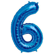 Northstar 34 inch NUMBER 6 - NORTHSTAR - BLUE Foil Balloon 00130-130-N-P