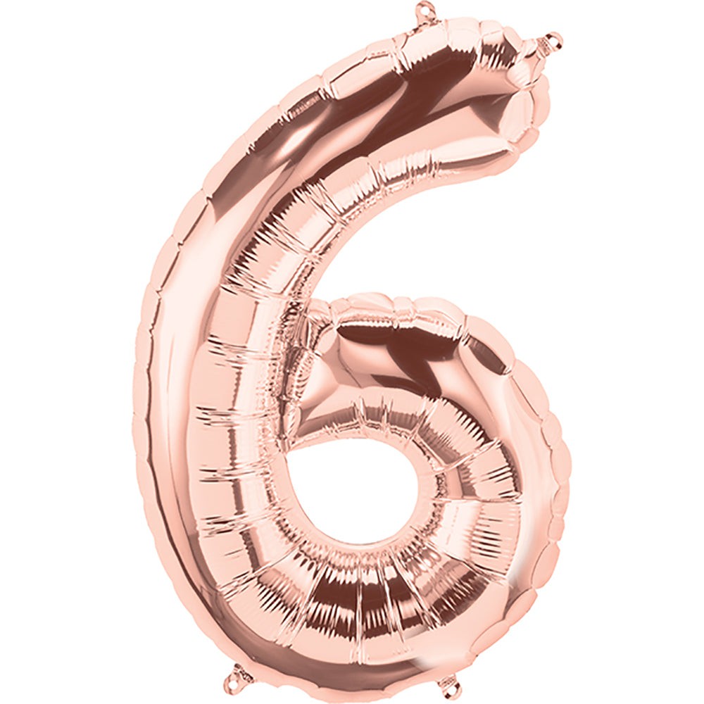 Northstar 34 inch NUMBER 6 - NORTHSTAR - ROSE GOLD Foil Balloon 01461-01-N-P