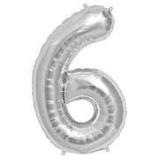 Northstar 34 inch NUMBER 6 - NORTHSTAR - SILVER Foil Balloon 00100-100-N-P