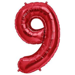 Northstar 34 inch NUMBER 9 - NORTHSTAR - RED Foil Balloon 00123-123-N-P