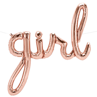 Northstar 39 inch GIRL SCRIPT - ROSE GOLD (AIR-FILL ONLY) Foil Balloon 01330-01-N-P