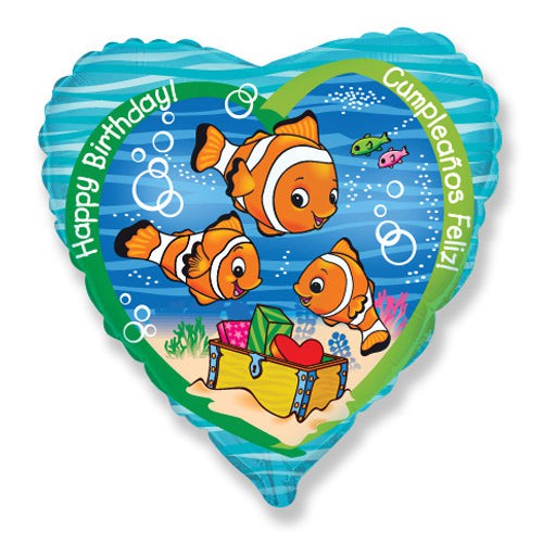 Party Brands 18 inch BIRTHDAY CLOWNFISH Foil Balloon LAB144-FM