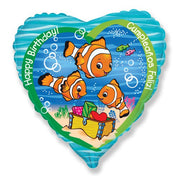 Party Brands 18 inch BIRTHDAY CLOWNFISH Foil Balloon LAB144-FM