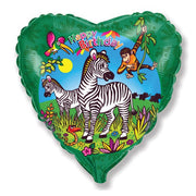 Party Brands 18 inch BIRTHDAY ZEBRAS Foil Balloon LAB138-FM