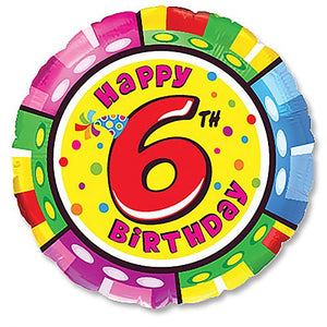 Party Brands 18 inch HAPPY BIRTHDAY - SIX Foil Balloon LAB490-FM