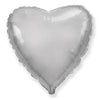 LA Balloons 32 inch HEART - MIRROR SILVER Foil Balloon LAB419-FM