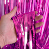 Party Brands 3ft X 6.5ft FOIL FRINGE CURTAIN - METALLIC MAGENTA Fringe Curtains 10145-PB