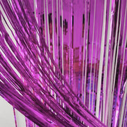 Party Brands 3ft X 6.5ft FOIL FRINGE CURTAIN - METALLIC PURPLE Fringe Curtains 10144-PB