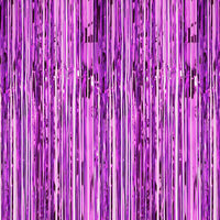 Party Brands 3ft X 6.5ft FOIL FRINGE CURTAIN - METALLIC PURPLE Fringe Curtains 10144-PB