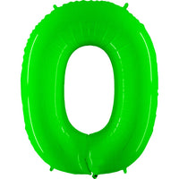 Party Brands 40 inch NUMBER 0 - LIME GREEN Foil Balloon 15878-G-U