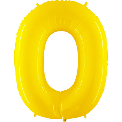 Party Brands 40 inch NUMBER 0 - YELLOW Foil Balloon 15847-G-U