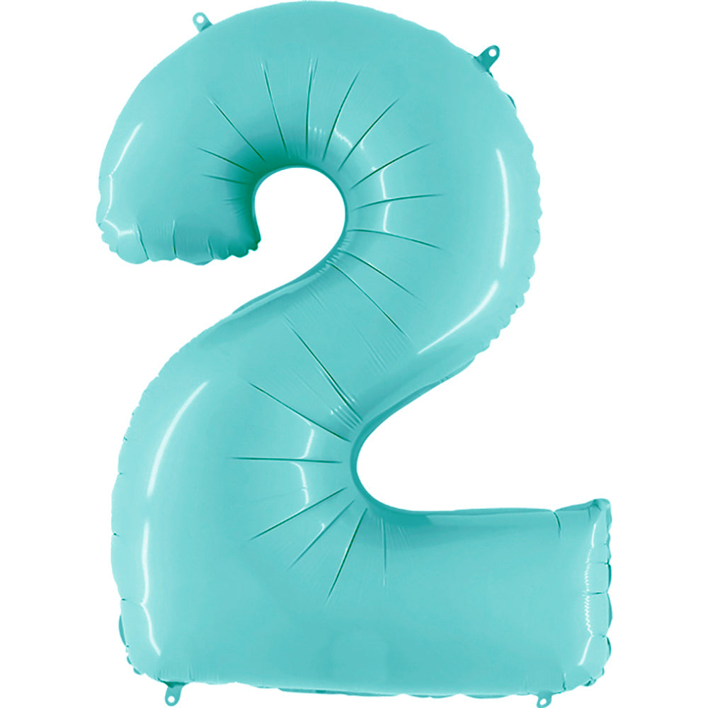 Party Brands 40 inch NUMBER 2 - LIGHT BLUE Foil Balloon 15960-G-U