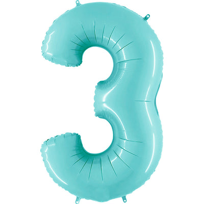 Party Brands 40 inch NUMBER 3 - LIGHT BLUE Foil Balloon 16073-G-U