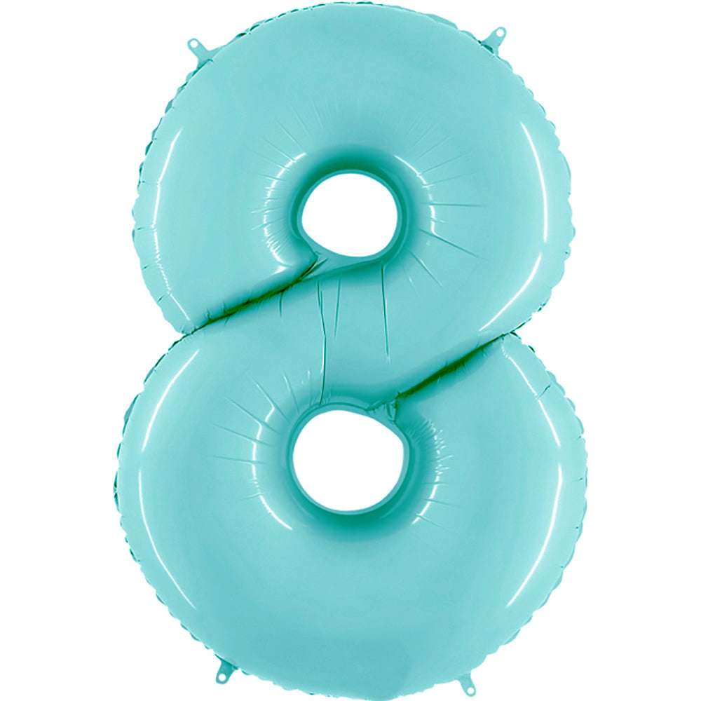 Party Brands 40 inch NUMBER 8 - LIGHT BLUE Foil Balloon 16561-G-U