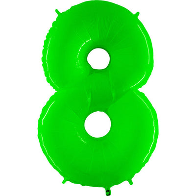 Party Brands 40 inch NUMBER 8 - LIME GREEN Foil Balloon 16608-G-U