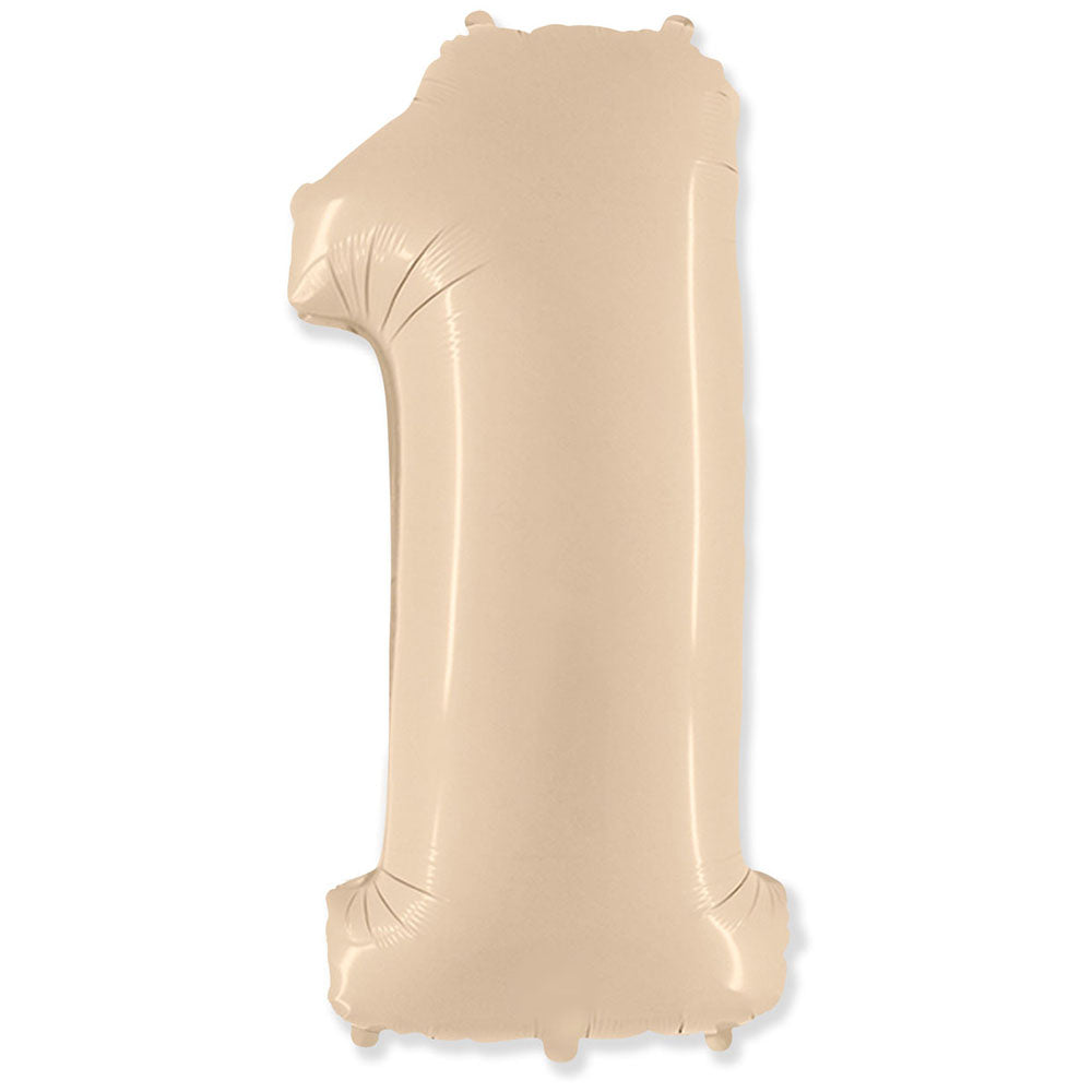 Party Brands 42 inch NUMBER 1 - PARTY BRANDS - SATIN CREAM Foil Balloon 315899-PB-U