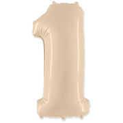 Party Brands 42 inch NUMBER 1 - PARTY BRANDS - SATIN CREAM Foil Balloon 315899-PB-U