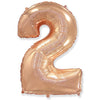 Party Brands 42 inch NUMBER 2 - ROSE GOLD Foil Balloon LAB650-FM