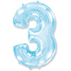 Party Brands 42 inch NUMBER 3 - PARTY BRANDS - PASTEL BLUE Foil Balloon 315516-PB-U