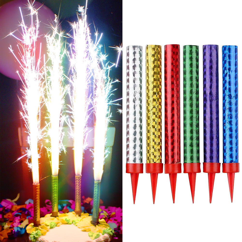 Party Brands ASSORTMENT COLOR CAKE SPARKLER PARTY CANDLES - MEDIUM (6 PK) Party Decoration MT-12B