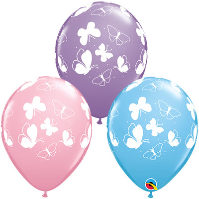 Qualatex 11 inch BEAUTIFUL BUTTERFLIES Latex Balloons 28957-Q