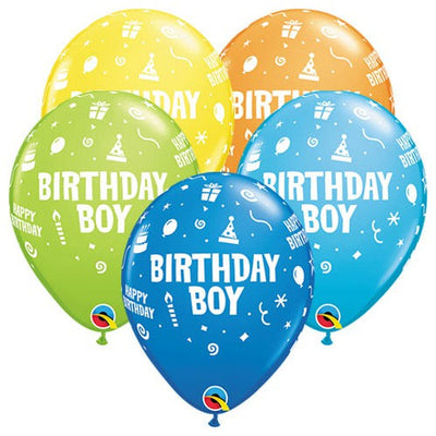 Qualatex 11 inch BIRTHDAY BOY Latex Balloons 11677-Q