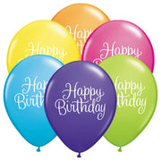 Qualatex 11 inch BIRTHDAY CLASSY SCRIPT Latex Balloons 11552-Q