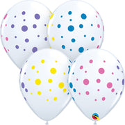 Qualatex 11 inch COLORFUL DOTS Latex Balloons