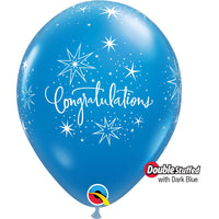 Qualatex 11 inch CONGRATULATIONS ELEGANT - DIAMOND CLEAR Latex Balloons 82729-Q