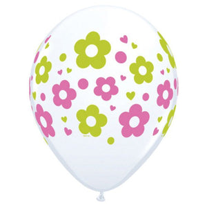 Qualatex 11 inch DAISIES, DOTS, & HEARTS Latex Balloons