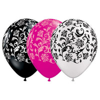 Qualatex 11 inch DAMASK PRINT Latex Balloons