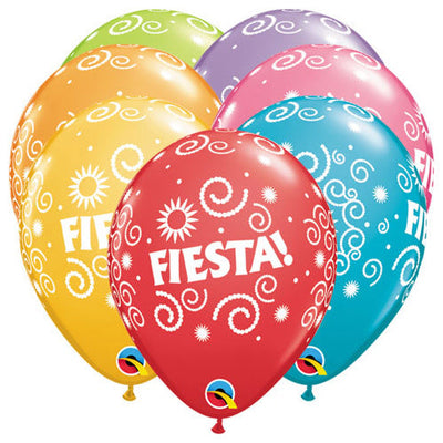 Qualatex 11 inch FIESTA SWIRLS Latex Balloons