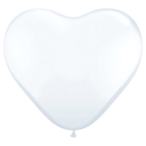 Qualatex 11 inch HEARTS - WHITE Latex Balloons