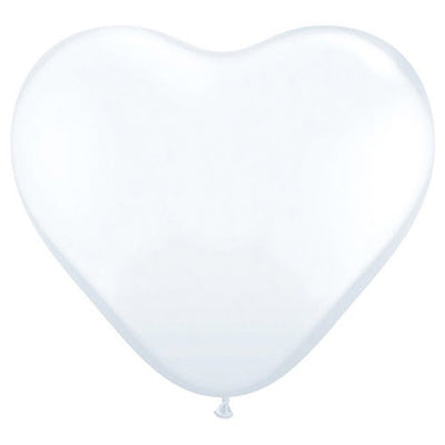 Qualatex 11 inch HEARTS - WHITE Latex Balloons