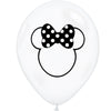 Qualatex 11 inch MINNIE MOUSE SILHOUETTE - DIAMOND CLEAR Latex Balloons 98994-Q