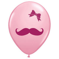 Qualatex 11 inch MUSTACHE & RIBBON Latex Balloons 65903-Q