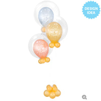 Qualatex 11 inch NEW YEAR SPARKLES & DOTS Latex Balloons