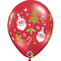 Qualatex 11 inch SANTA & CHRISTMAS TREE Latex Balloons