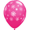 Qualatex 11 inch SNOWFLAKES-A-ROUND - WILD BERRY (6 PK) Latex Balloons 10078-PB