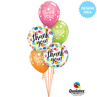 Qualatex 11 inch THANK YOU DOTS UPON DOTS Latex Balloons 49687-Q