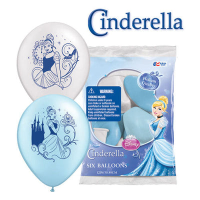 Qualatex 12 inch CINDERELLA (6 PK) Latex Balloons 98848-PP