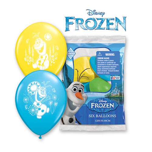 Qualatex 12 inch DISNEY OLAF (6 PK) Latex Balloons 23070-PP