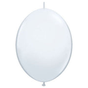 Qualatex 12 inch QUICKLINK - WHITE Latex Balloons 64151-Q