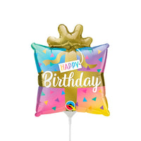 Qualatex 14 inch BIRTHDAY PRESENT MINI SHAPE (AIR-FILL ONLY) Foil Balloon 25126-Q-U