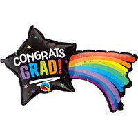 Qualatex 14 inch CONGRATS GRAD SHOOTING STAR MINI SHAPE (AIR-FILL ONLY) Foil Balloon 25657-Q-U