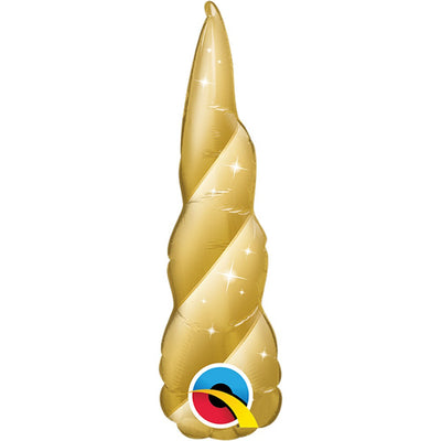 Qualatex 14 inch GOLDEN UNICORN HORN (AIR-FILL ONLY) Foil Balloon 10473-Q-U